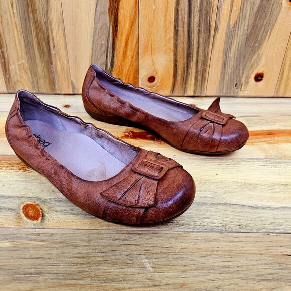 Abeo Shoes Abeo Biosystem Tabitha Brown Leather Slip On Ballet Flats Size 1 Poshmark